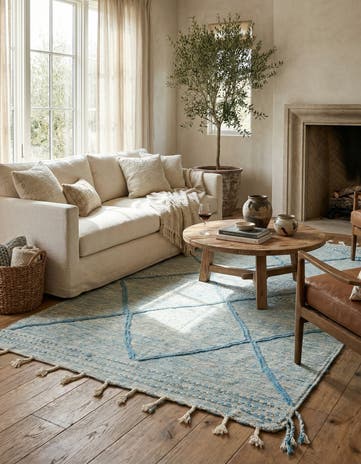 5' 2 x 8' 7 Hand Knotted Moroccan Wool Rug