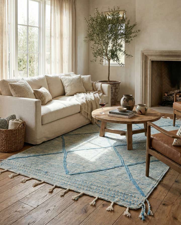 5' 2 x 8' 7 Hand Knotted Moroccan Wool Rug