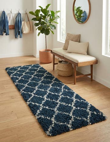2' x 5' Lattice Shag Runner Rug
