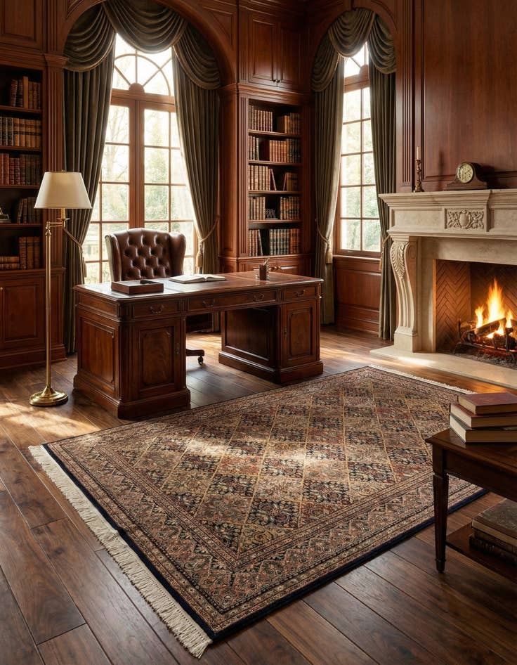 Detail image of 6' 4 x 9' 10  Hand Knotted Ghom Oriental Wool Rug