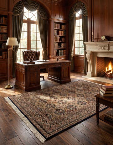 6' 4 x 9' 10 Hand Knotted Ghom Oriental Wool Rug