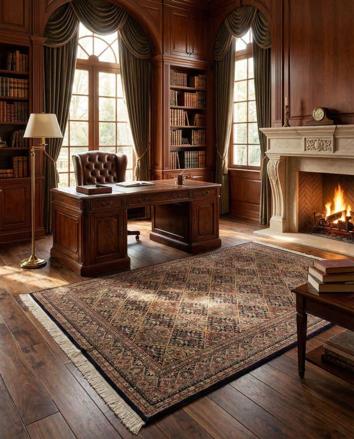 6' 4 x 9' 10 Hand Knotted Ghom Oriental Wool Rug