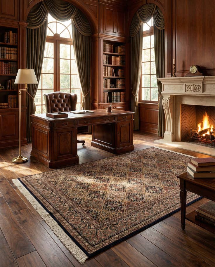 Detail image of 6' 4 x 9' 10 Hand Knotted Ghom Oriental Wool Rug