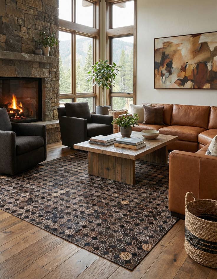 Detail image of  5' 1 x 7' 2 Cowhide Rug