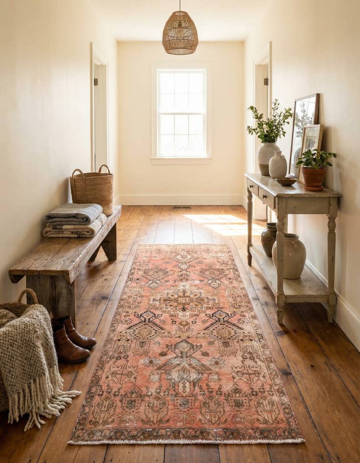 Detail image of 3' 6 x 7' 2  Hand Knotted Ultra Vintage Persian Wool Runner Rug