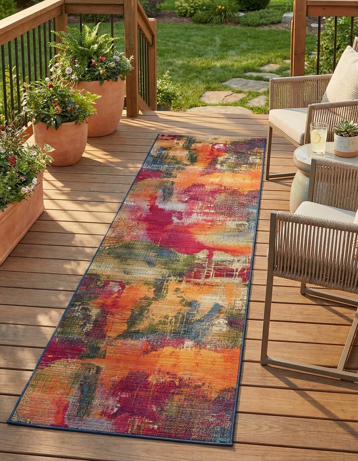 2' 7 x 11' Easy-Clean Modern Indoor / Outdoor...