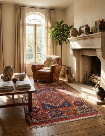 4' 3 x 5' 6 Hand Knotted Anatolian Wool Rug