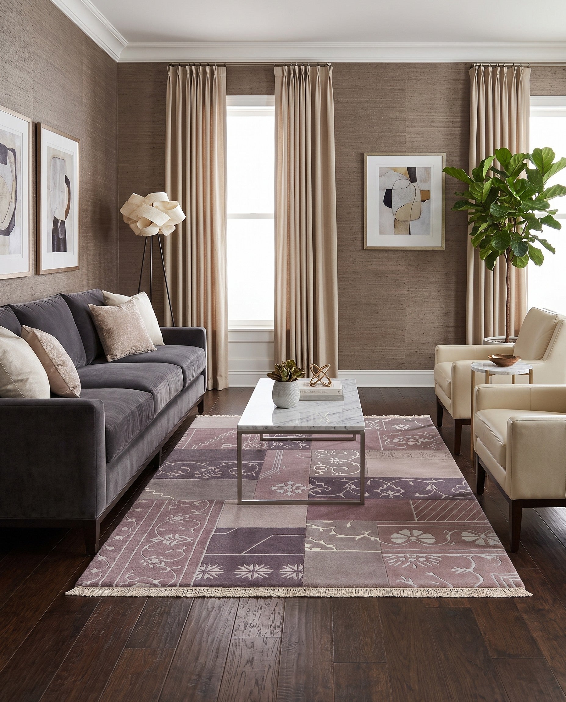 4' 6 x 6' 9 Hand Knotted Darya Wool Rug