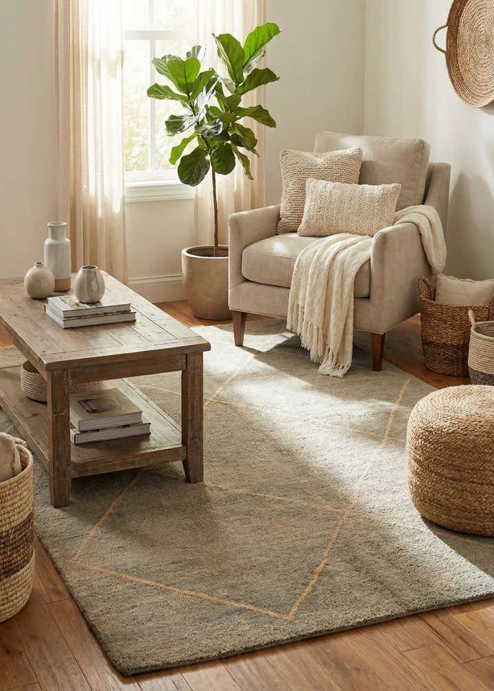 4' 8 x 6' 7 Hand Knotted Darya Wool Rug