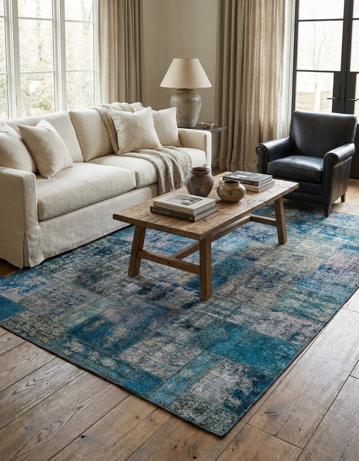 Detail image of 5' 10 x 9' 1  Hand Knotted Ultra Vintage Persian Wool Rug