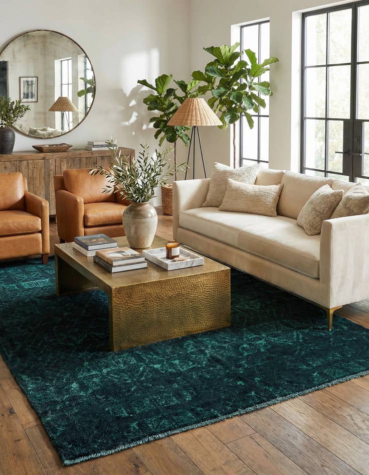 Detail image of 5' 4 x 9' 1  Hand Knotted Moroccan Wool Rug