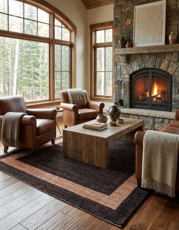 Detail image of  5' 1 x 6' 8  Hand Knotted Gabbeh Wool Rug