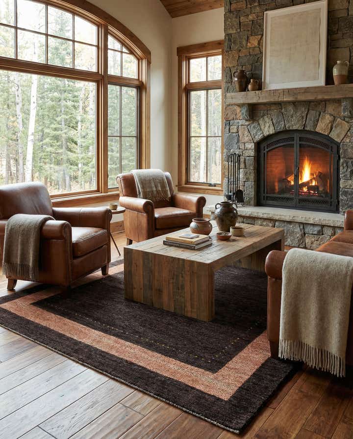 5' 1 x 6' 8 Hand Knotted Gabbeh Wool Rug