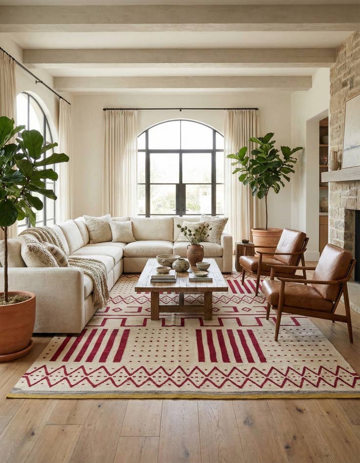 Detail image of  6' 9 x 9' 10  Hand Woven Kilim Modern Wool Rug