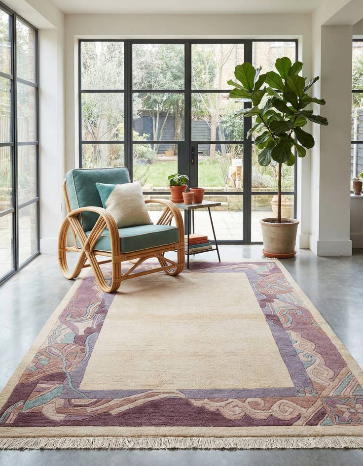 Detail image of  4' 1 x 5' 10  Hand Knotted Nepal Wool Rug