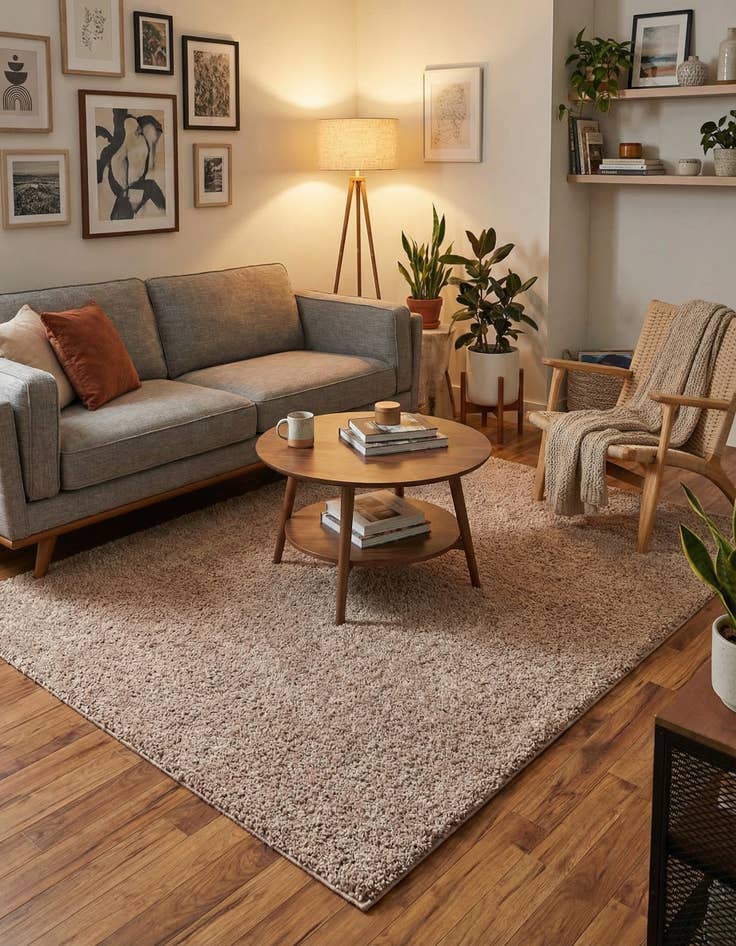 Detail image of  6' 5 x 6' 5 Jill Zarin Shaggy Chic Square Rug