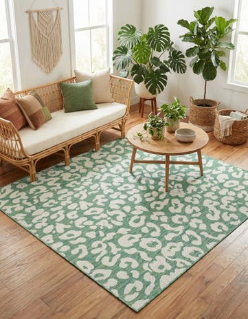 6' x 6' Easy-Clean Safari Indoor / Outdoor Square Rug