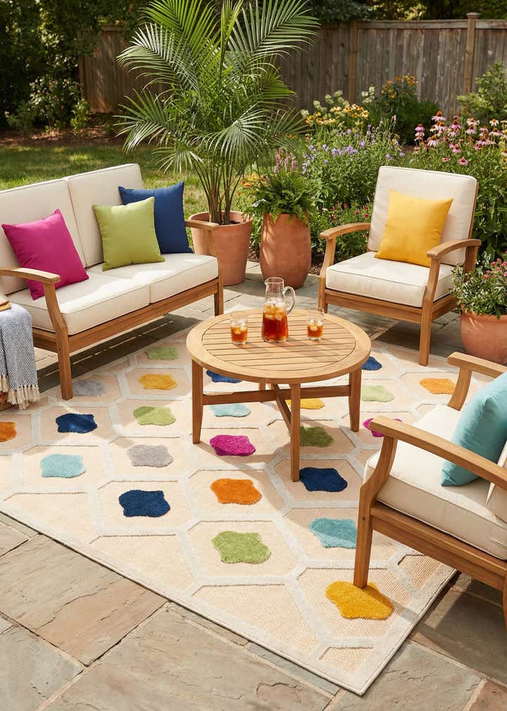 7' 10 x 7' 10 Easy-Clean Aruba Indoor / Outdoor Square Rug