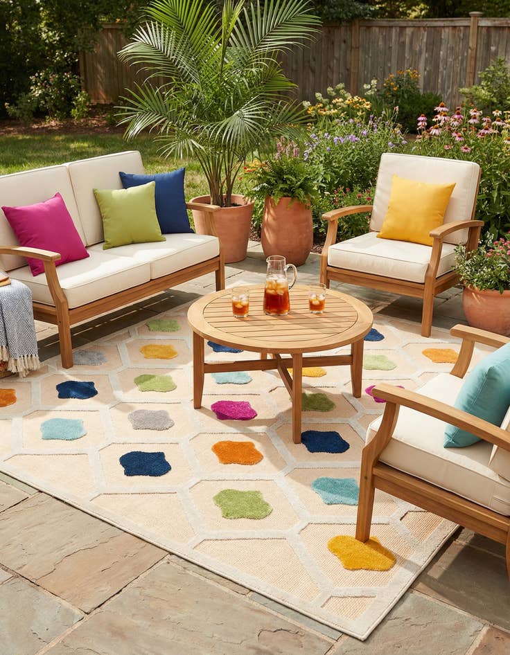 Detail image of 7' 10 x 7' 10 Easy-Clean Aruba Indoor / Outdoor Square Rug