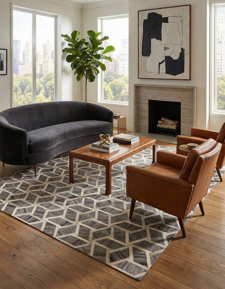 Detail image of 5' 1 x 8' 2 Cowhide Rug