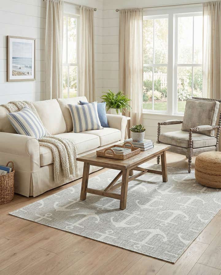 4' x 6' Easy-Clean Coastal Indoor / Outdoor Rug