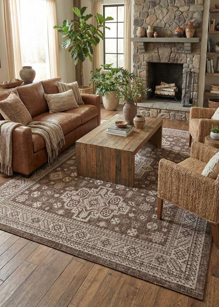 9' x 12' Easy-Clean Aztec Indoor / Outdoor Rug