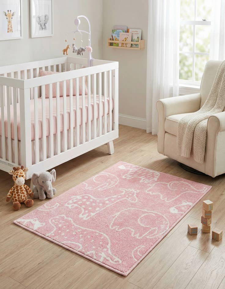 Detail image of 2' 2 x 3' Animals Whimsy Kids Rug