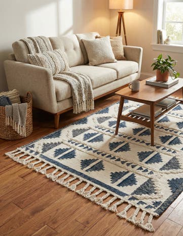 5' 1 x 8' Hand Woven Arizona Wool Rug