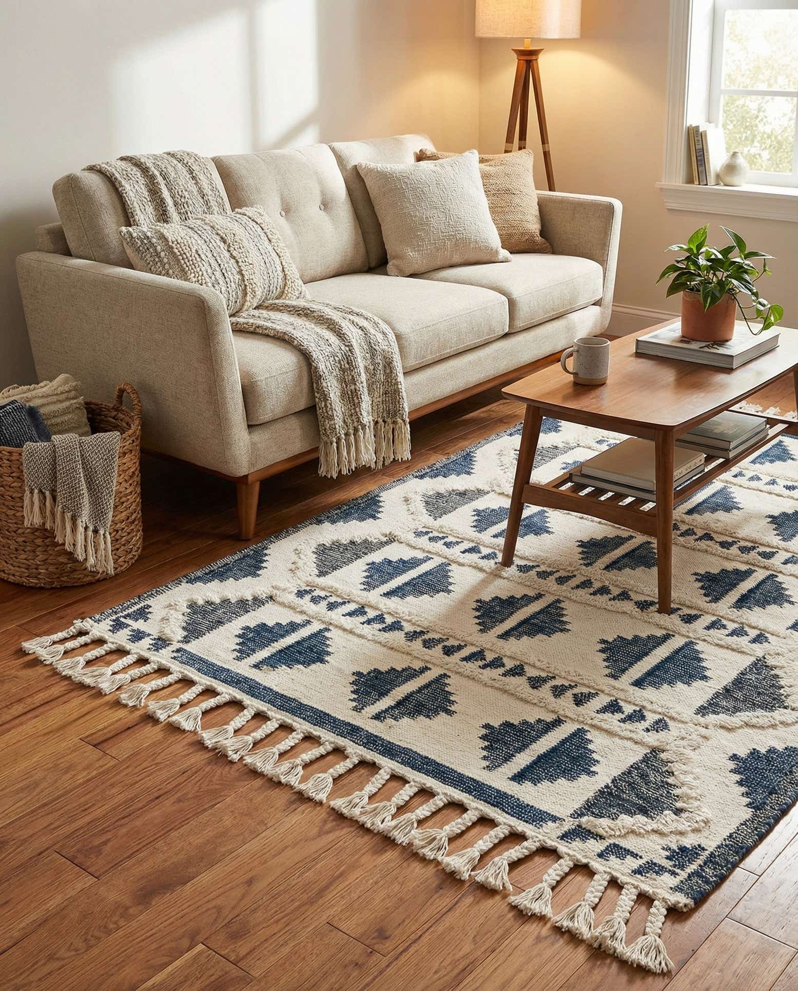 5' 1 x 8' Hand Woven Arizona Wool Rug