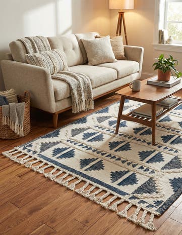 5' 1 x 8' Hand Woven Arizona Wool Rug