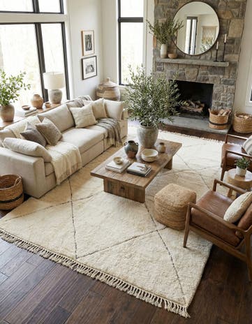 8' 8 x 11' Hand Knotted Moroccan Wool Rug