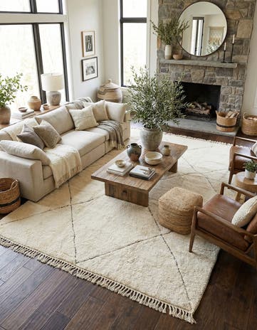 8' 8 x 11' Hand Knotted Moroccan Wool Rug