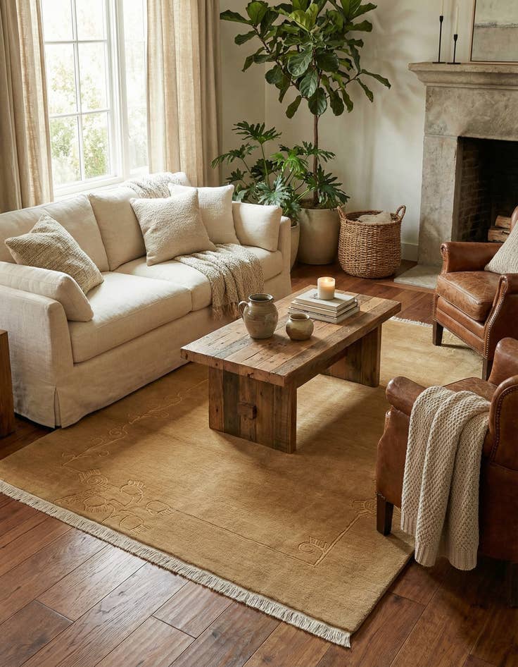 Detail image of  4' x 6' 1  Hand Knotted Tibet Wool Rug