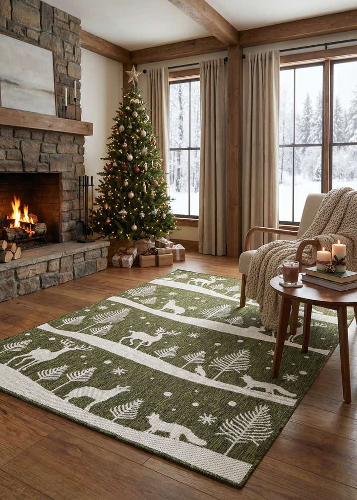 4' x 6' Easy-Clean Holiday Indoor / Outdoor Rug