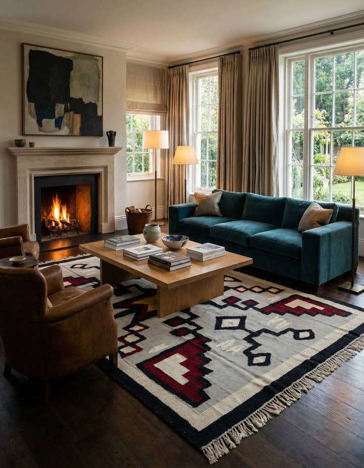 Detail image of 8' 7 x 12'  Hand Knotted Darya Wool Rug