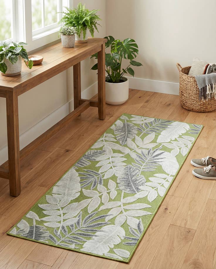 Detail image of 2' 2 x 5' 3 Easy-Clean Botanical Indoor / Outdoor Runner Rug