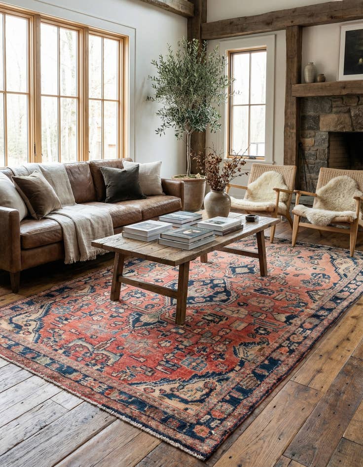 Detail image of 4' 2 x 6' 9  Hand Knotted Ultra Vintage Persian Wool Rug