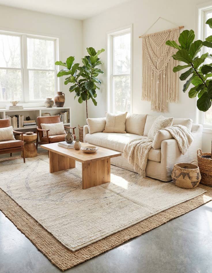 Detail image of 5' 7 x 8'  Hand Knotted Moroccan Wool Rug