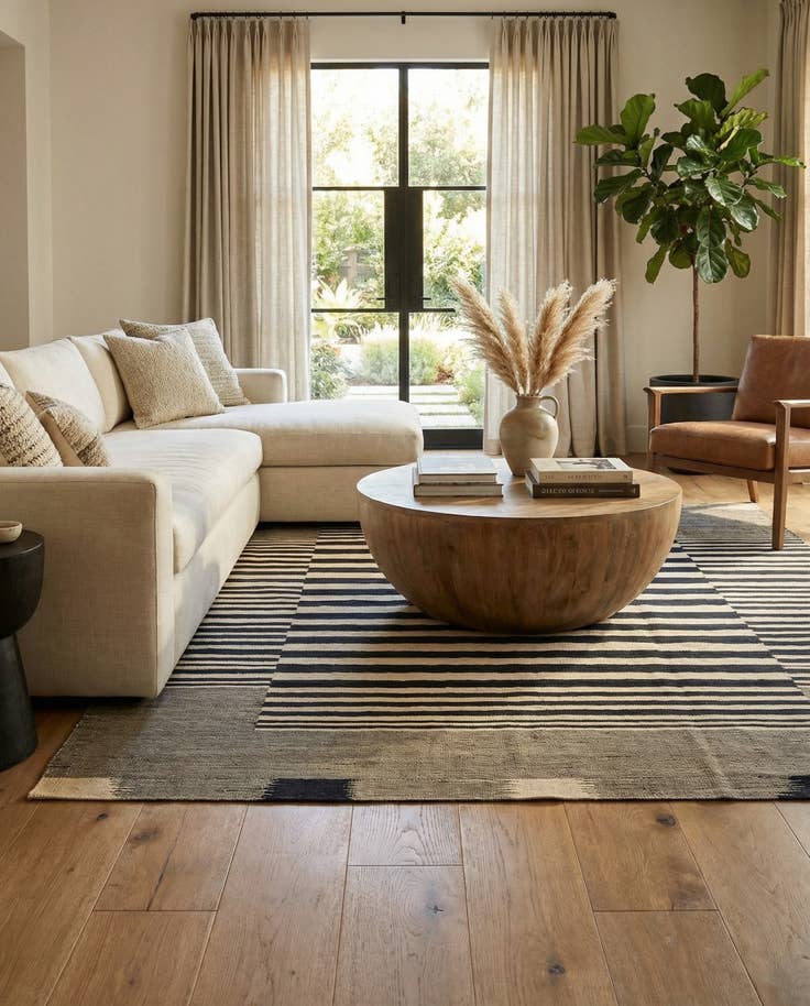 Detail image of 5' 7 x 7' 9 Hand Woven Kilim Modern Wool Rug