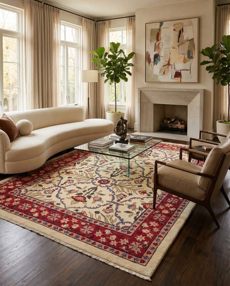 Detail image of 5' 7 x 7' 10 Hand Knotted Kashkuli Persian Rug