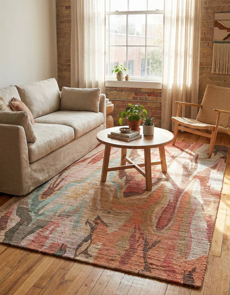 Detail image of 5' 1 x 8' Chenille Jute Rug