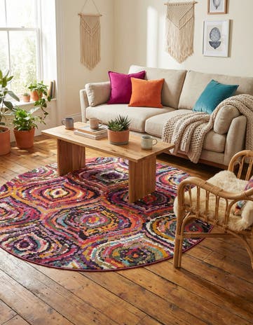 8' x 8' Washable Hyacinth Round Rug