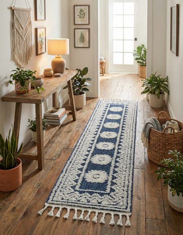 Blue Boho Runner Rug