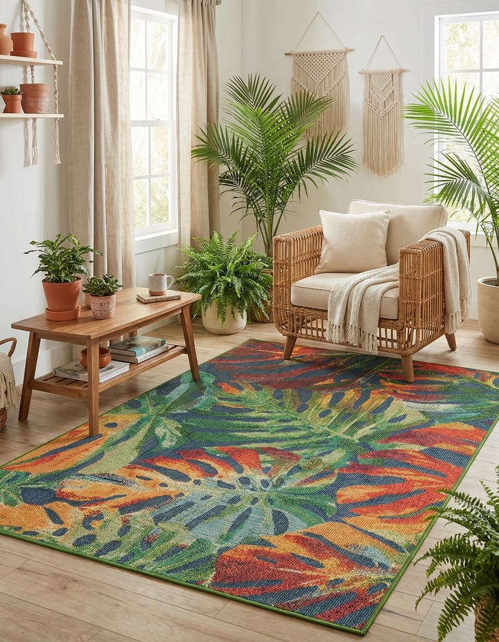 5' 3 x 8' Easy-Clean Baja Indoor / Outdoor Rug