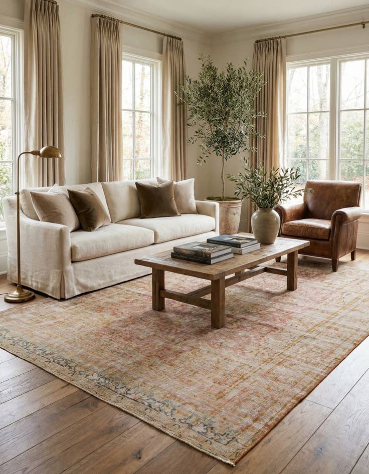 Detail image of 9' 10 x 13' 2  Hand Knotted Ultra Vintage Persian Wool Rug