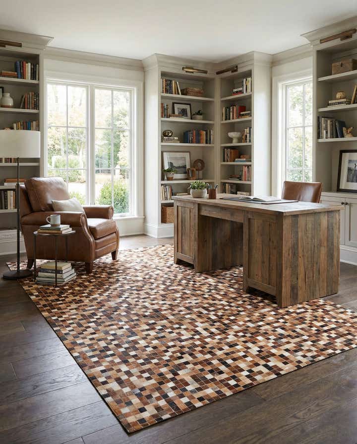 6' 8 x 9' 11 Cowhide Stocks Rug