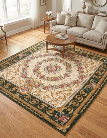 7' 10 x 7' 10 Easy-Clean Traditional Indoor / Outdoor Square Rug