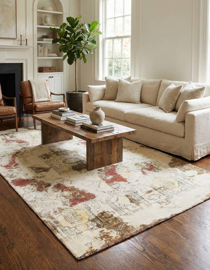 Detail image of 5' 5 x 8' 6  Hand Knotted Ultra Vintage Persian Wool Rug