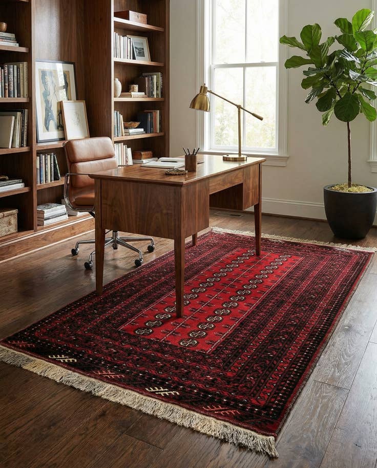 Detail image of 3' 6 x 6' 2 Hand Knotted Afghan Mouri Wool Rug