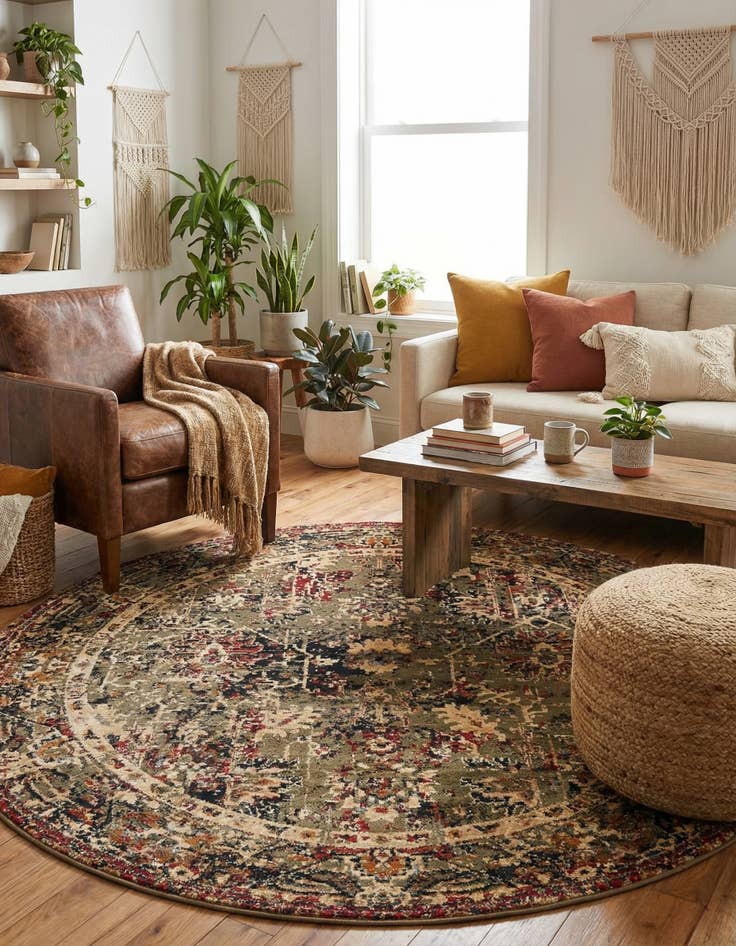 Detail image of  7' x 7' Saturn Round Rug